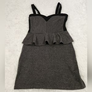 Romeo & Juliet Couture Gray Knit Peplum Tank Dress